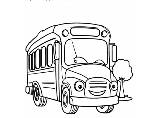 Omalovánka autobus pro děti 3–4 roky – náhled
