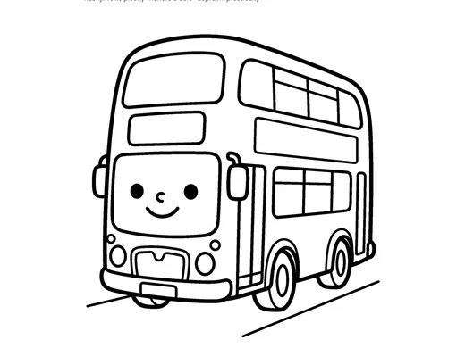 Omalovánka patrový autobus pro děti 3–4 roky – náhled