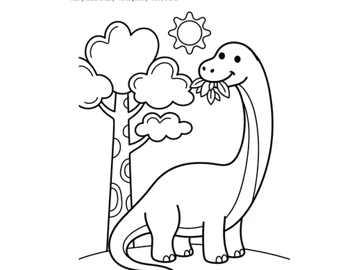 Omalovánka brontosaurus pro děti 3–4 roky – náhled