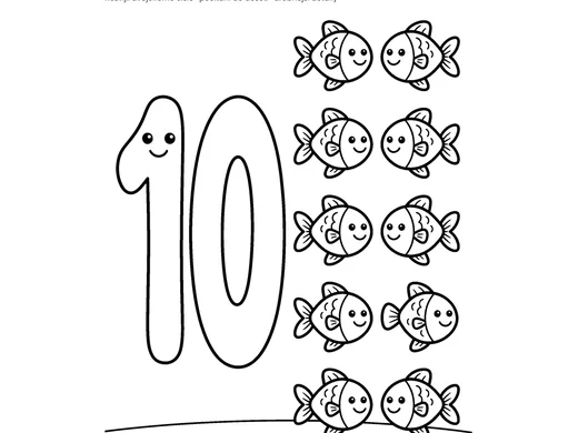 Omalovánka číslo 10 pro děti 5–6 let – náhled