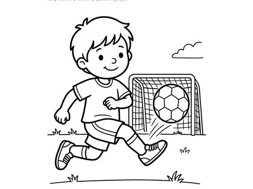 Omalovánka fotbalista pro děti 5–6 let – náhled