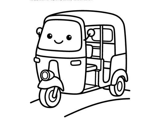 Omalovánka tuktuk pro děti 3–4 roky – náhled