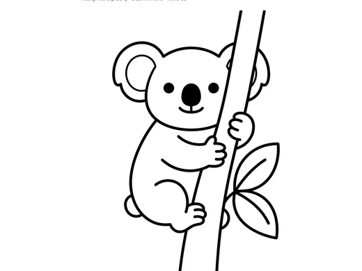 Omalovánka koala pro děti 3–4 roky – náhled