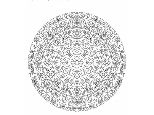 Omalovánka mandala květiny pro děti 6–8 let – náhled