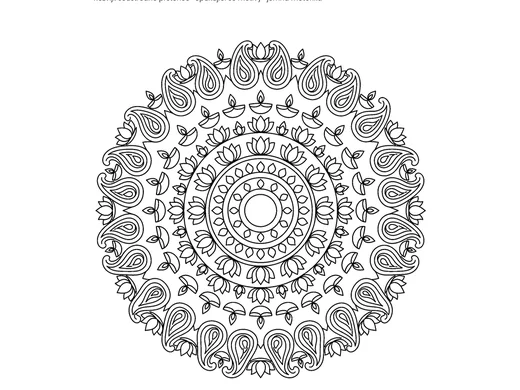 Omalovánka mandala rangoli pro děti 6–8 let – náhled