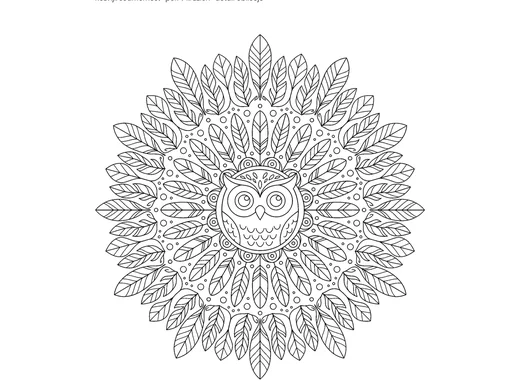 Omalovánka mandala sova pro děti 6–8 let – náhled