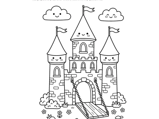 Omalovánka hrad pro děti 5–6 let – náhled