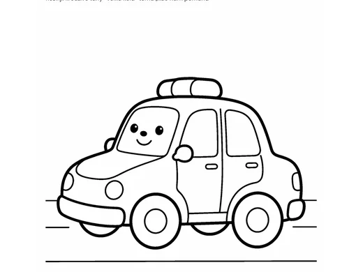 Omalovánka policejní auto pro děti 3–4 roky – náhled