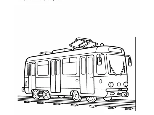 Omalovánka tramvaj pro děti 4–5 let – náhled