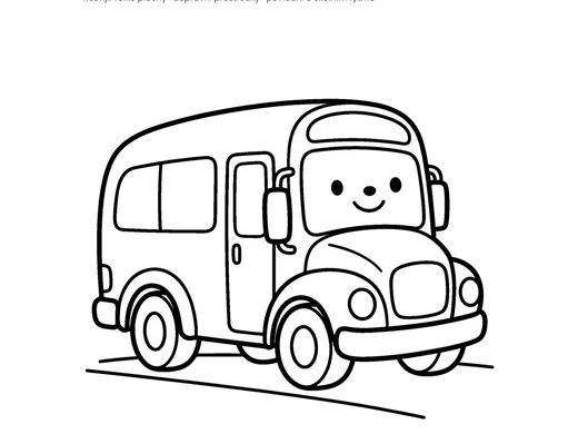 Omalovánka školní autobus pro děti 3–4 roky – náhled