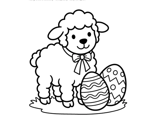 Omalovánka velikonoční beránek pro děti 3–4 roky – náhled